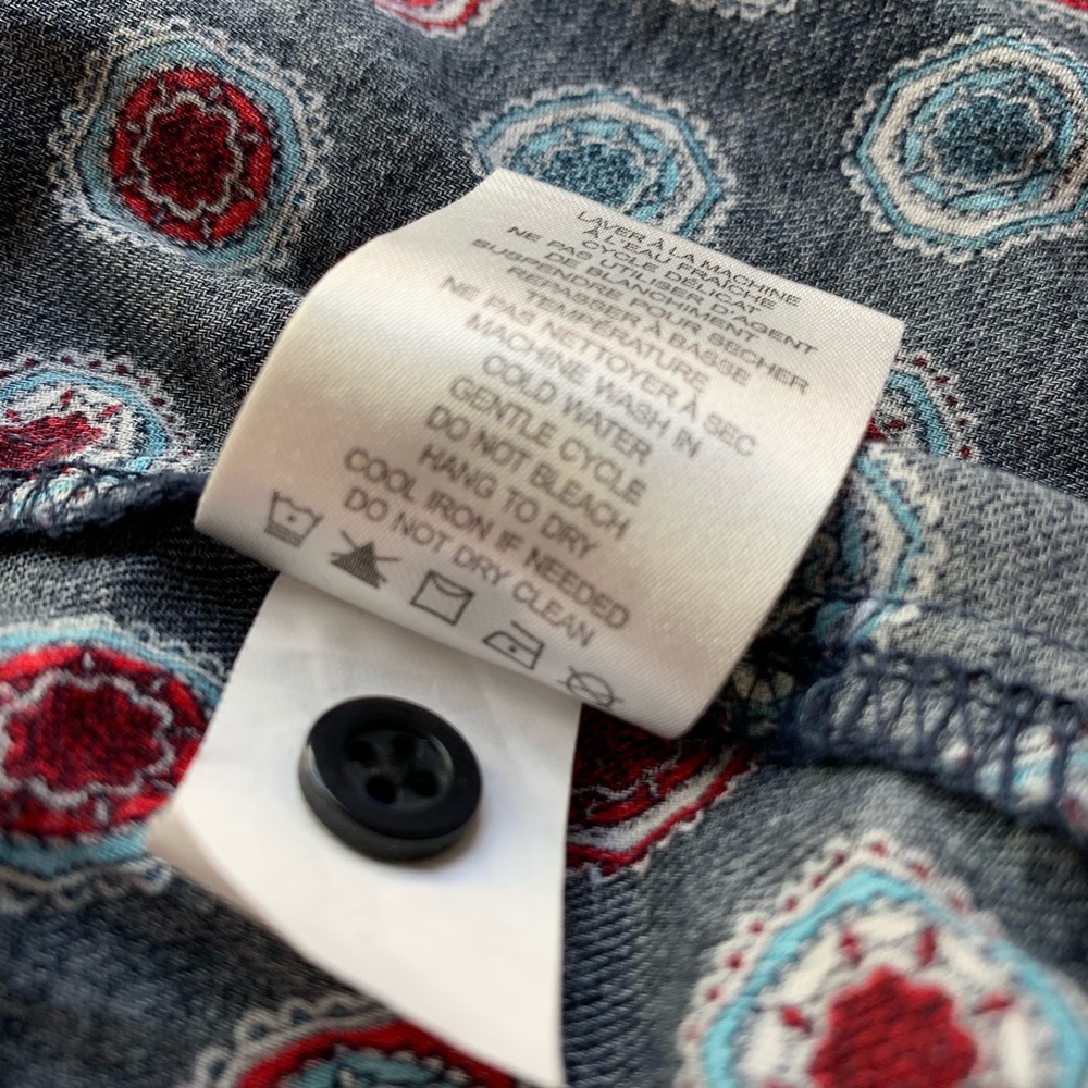 Patterned Navy Button Down - Picture 7 of 7